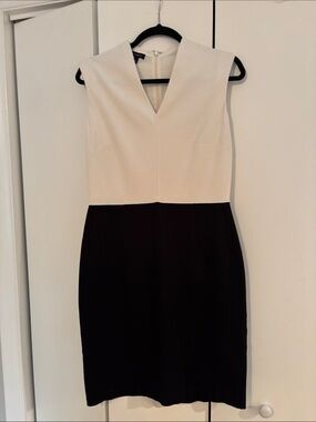 Talbots Black and White Colorblock Sheath Dress